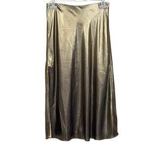 J. Crew Gwyneth gold lame maxi slip skirt,shiny, bling, whimsical, holiday party